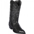 Los Altos Men's Black Python J-Toe Western Boots | Black