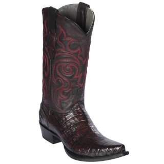 Los Altos Men's Black Cherry Caiman Snip Toe Cowboy Boots | Black Cherry