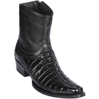 Los Altos Men's Caiman Tail Short Black Boots | Black