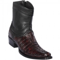 Los Altos Men's Caiman Tail Mens European Square Toe Boots | Black Cherry