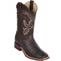 Los Altos Men's Caiman Brown Square Toe Cowboy Boots | Brown