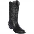 Los Altos Men's Ostrich Leg Cowboy Boots R-Toe | Black