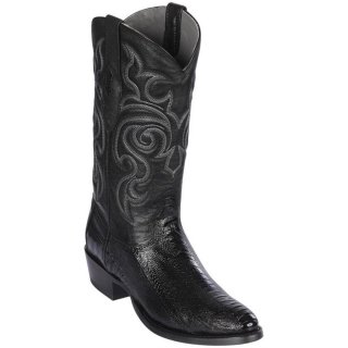 Los Altos Men's Ostrich Leg Cowboy Boots R-Toe | Black
