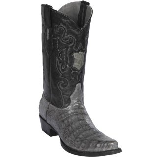 Los Altos Men's Grey Caiman Cowboy Boots - Snip Toe | Grey