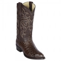 Los Altos Men's Brown Ostrich Cowboy Boot J-Toe | Brown