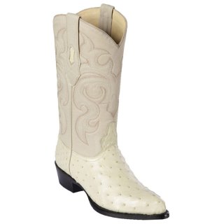 Los Altos Men's Winter-White Ostrich Cowboy Boots | Winter-White