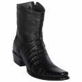 Los Altos Men's Black Caiman Belly European Toe | Black
