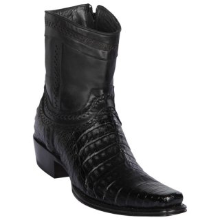 Los Altos Men's Black Caiman Belly European Toe | Black