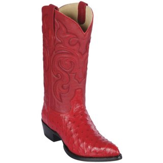Los Altos Men's Red Ostrich Cowboy Boots | Red