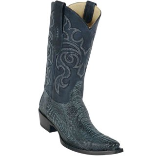 Los Altos Men's Ostrich Leg Boots Rustic Blue | Blue