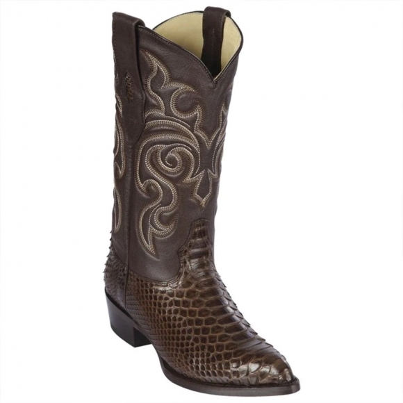 Los Altos Men's Brown Snakeskin Boots | Brown