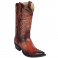 Los Altos Men's Teju Lizard Snip Toe Boots | Burnish Cognac