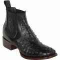Los Altos Men's Mens Short Black Ostrich Boots | Black