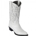 Los Altos Men's White Crocodile Boots | White