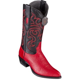 Los Altos Men's Smooth Ostrich Red Cowboy Boots | Red