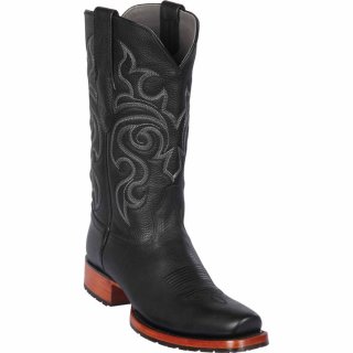 Los Altos Men's Black Square Toe Cowboy Boots | Black