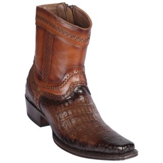 Los Altos Men's Caiman Belly Mens European Square Toe Boots | Brown