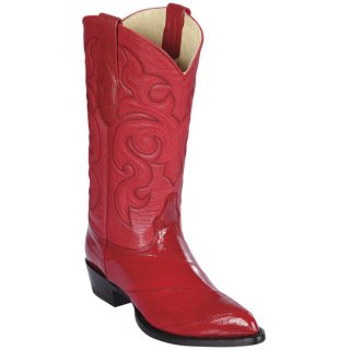Los Altos Men's Mens Red Eel Cowboy Boots J-Toe | Red