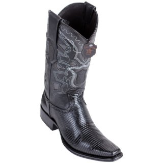 Los Altos Men's Black Lizard Skin Boots | Black