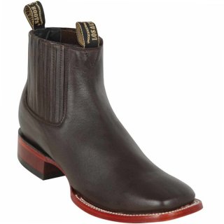 Los Altos Men's Dark Brown Square Toe Ankle Boots | Dark Brown