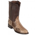 Los Altos Men's Roper Snakeskin Western Boots | Brown