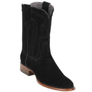 Los Altos Men's Roper Suede Cowboy Boots | Black