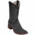 Los Altos Men's Sanded Black Lizard Cowboy Boots | Black
