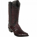 Los Altos Men's Caiman Tail Snip Toe Western Boots | Black Cherry