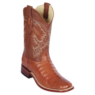 Los Altos Men's Caiman Belly Square Toe Boots | Leather
