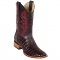 Los Altos Men's Caiman Square Toe Boots | Black Cherry
