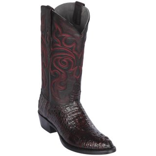 Los Altos Men's Caiman Hornback Western Boots | Black Cherry