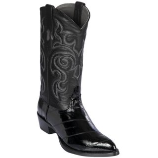 Los Altos Men's Black Eel Cowboy Boots | Black