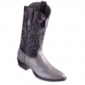 Los Altos Men's Lizard Teju R-Toe Grey Cowboy Boots | Grey