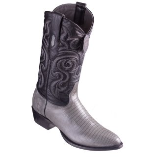 Los Altos Men's Lizard Teju R-Toe Grey Cowboy Boots | Grey