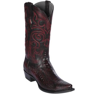 Los Altos Men's Black Cherry Ostrich Leg Cowboy Boots | Black Cherry