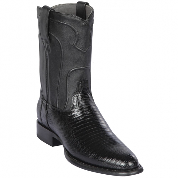 Los Altos Men's Lizard Roper Boots | Black