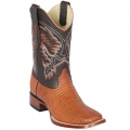 Los Altos Men's Lizard Skin Square Toe Boots | Honey