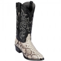 Los Altos Men's Snakeskin Western Boots R-Toe | Natural