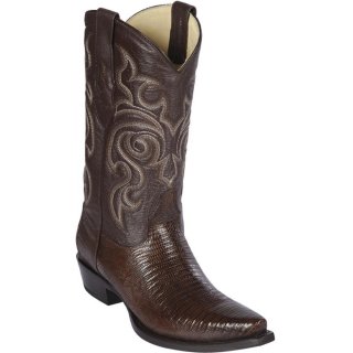 Los Altos Men's Brown Lizard Boots Snip Toe | Brown