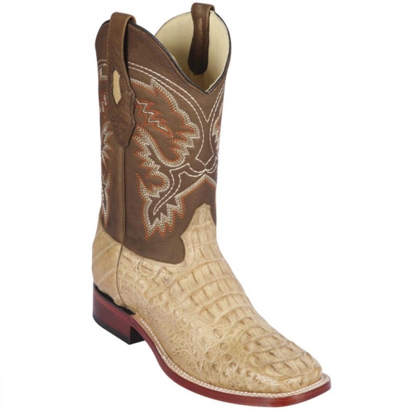 Los Altos Men's Caiman Hornback Cowboy Boots | Honey