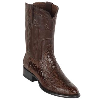 Los Altos Men's Brown Roper Ostrich Leg Western Boots | Brown