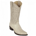 Los Altos Men's Snip Toe Crocodile Boots Winter-White | Winter White