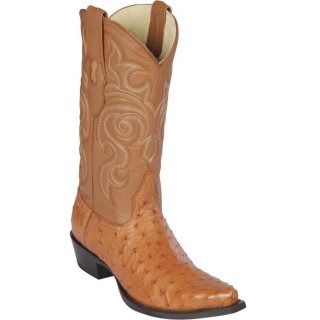 Los Altos Men's Cowboy Ostrich Boots Honey Snip Toe | Honey