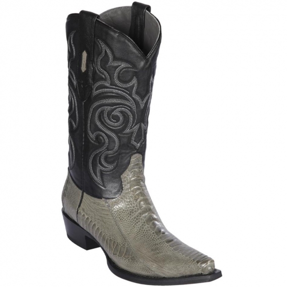 Los Altos Men's Grey Ostrich Leg Cowboy Boots | Grey