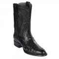 Los Altos Men's Ostrich Roper Western Boots | Black
