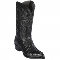 Los Altos Men's Black Caiman Tail Cowboy Boots | Black