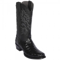 Los Altos Men's Black Caiman Belly 7-Toe Mens Western Boot | Black