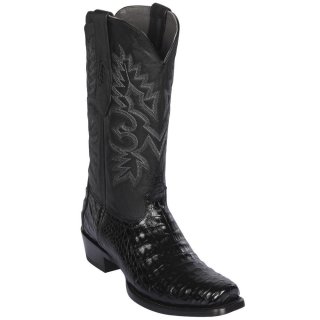 Los Altos Men's Black Caiman Belly 7-Toe Mens Western Boot | Black