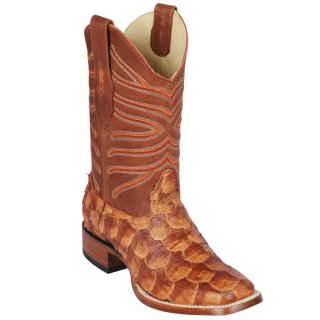 Los Altos Men's Pirarucu Cowboy Boots | Cognac