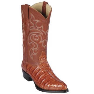 Los Altos Men's Cognac Caiman Tail Western Boots | Cognac